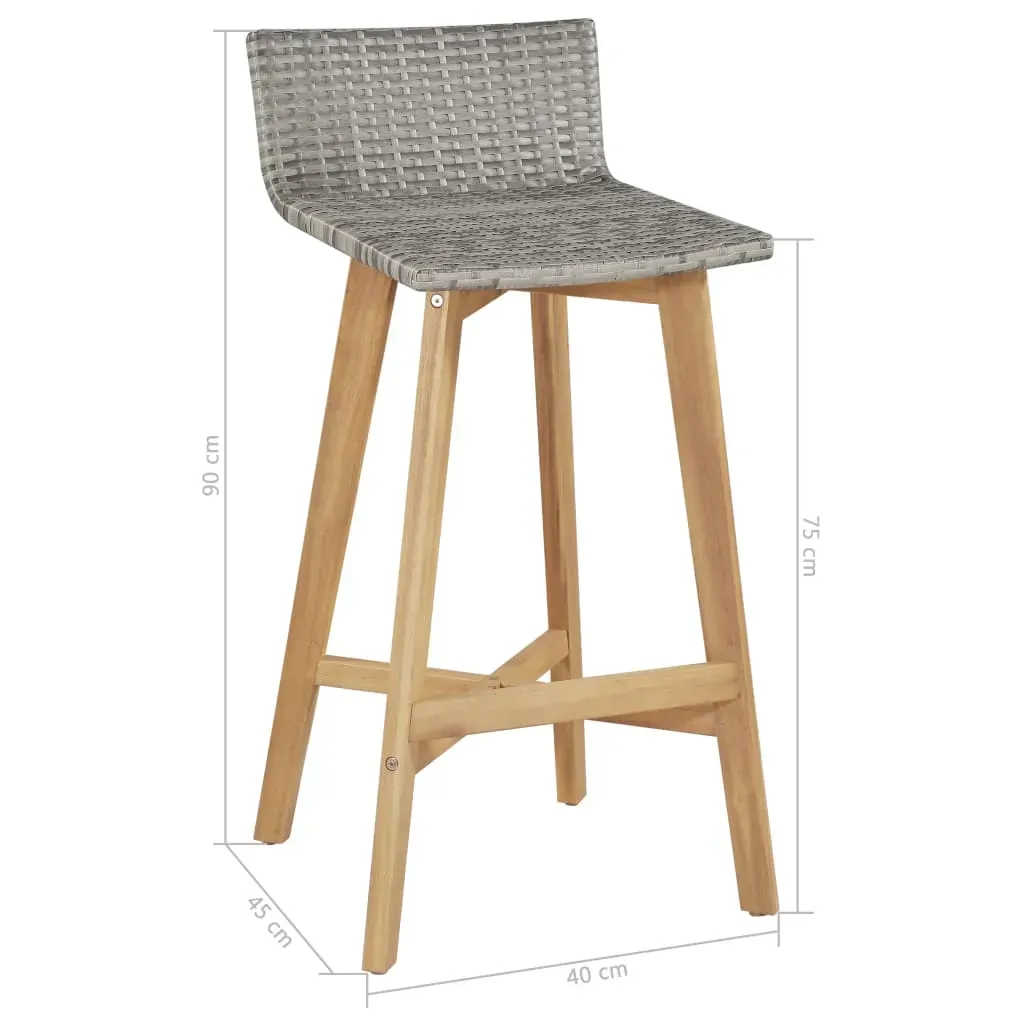 Bar Chairs 2 pcs Solid Acacia Wood Price