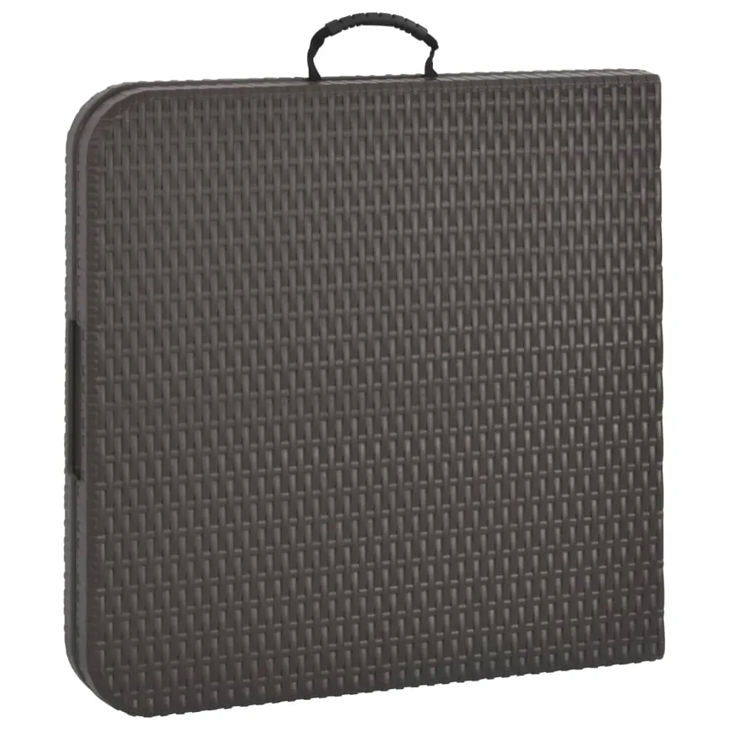Folding Garden Table Brown 120x60x74 cm HDPE Rattan Look Price