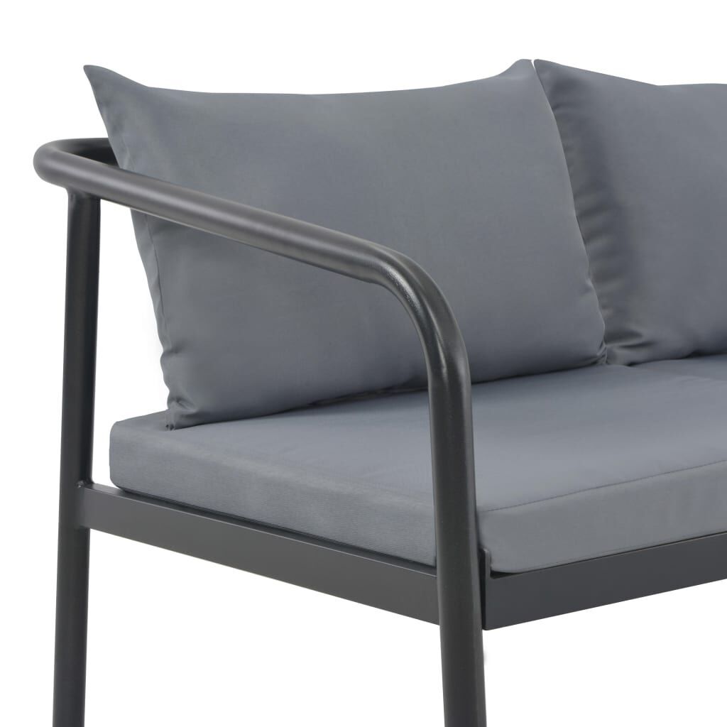 2 Seater Garden Bench with Cushions Grey Aluminium Price
