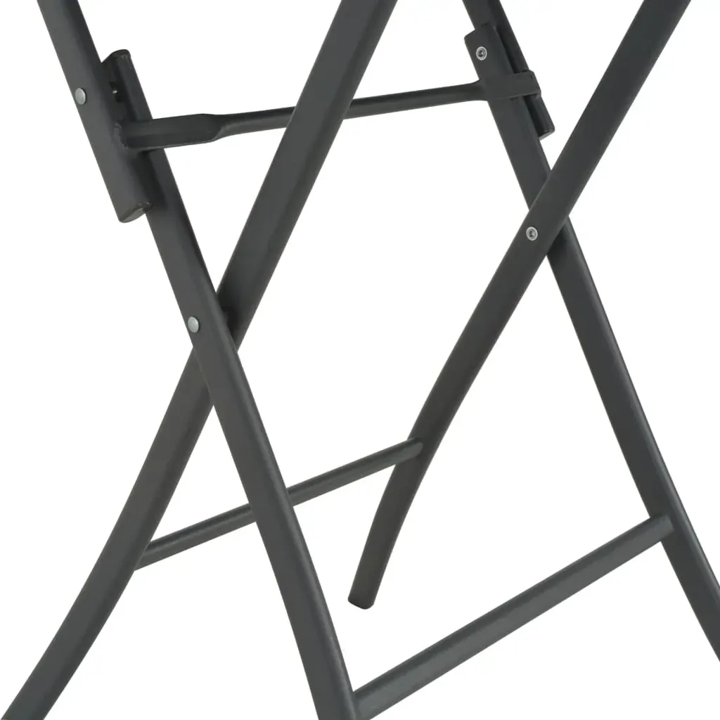 Folding Bistro Table Grey 60x70 cm Glass and Steel Price