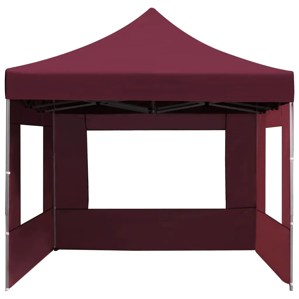 Professional Folding Party Tent with Walls Aluminium 4.5x3 m Wine Red Price