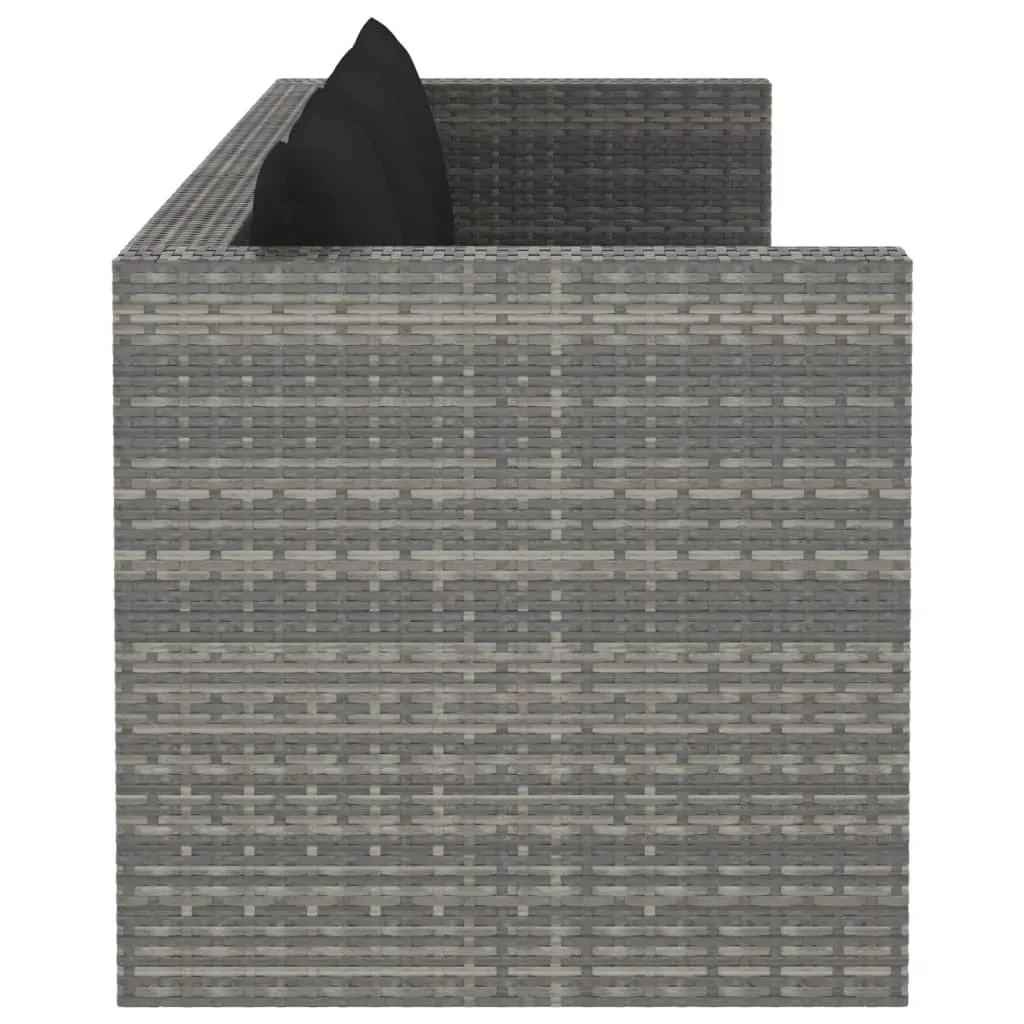 3 Piece Garden Lounge Set with Cushions Poly Rattan Grey Price