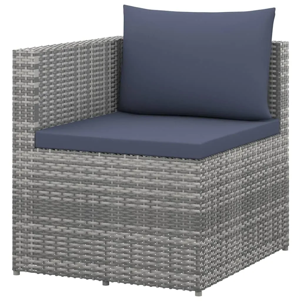 4 Piece Garden Lounge Set Poly Rattan Grey and Anthracite Price