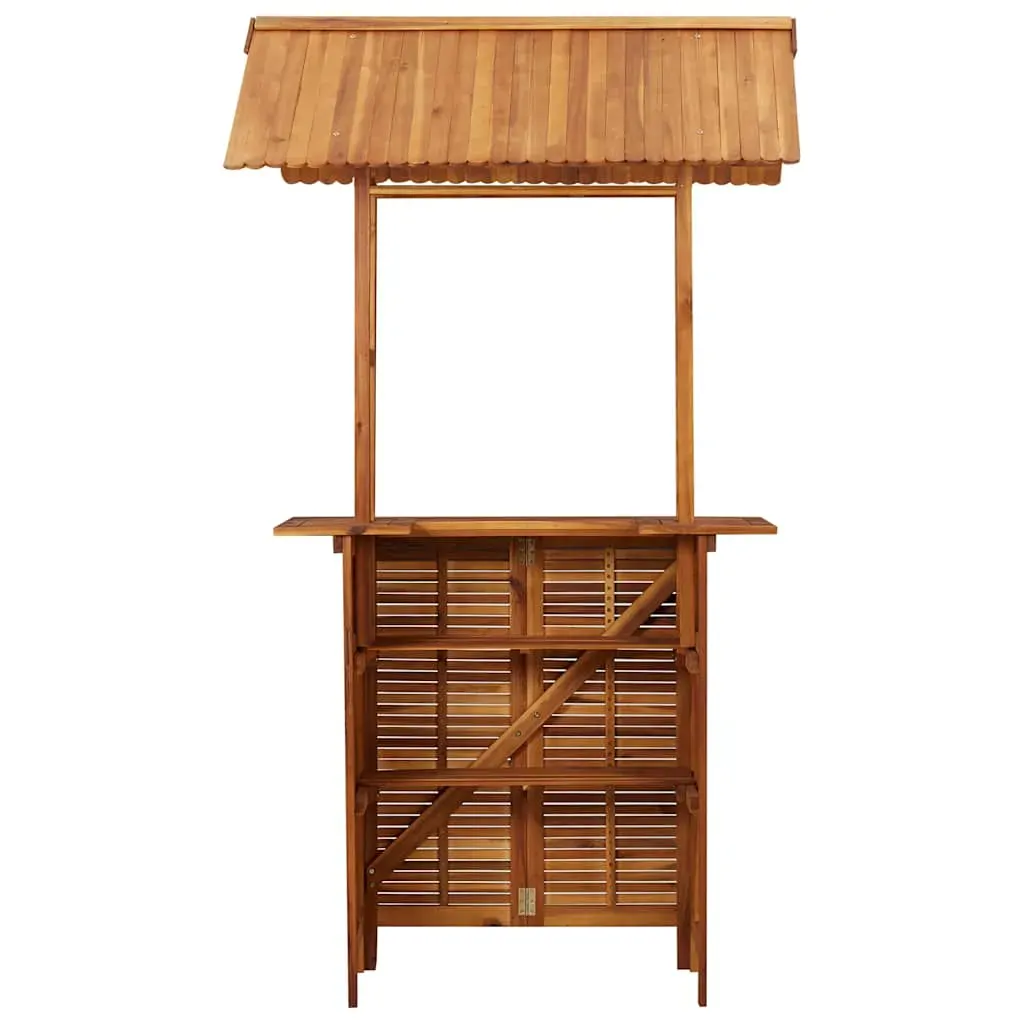 Outdoor Bar Table with Rooftop 113x106x217 cm Solid Acacia Wood Price