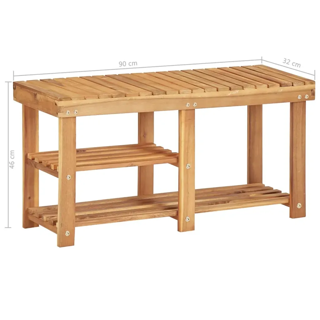Shoe Rack 90x32x46 cm Solid Acacia Wood Price