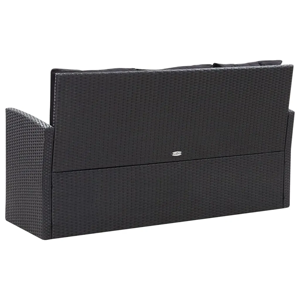 6 Piece Garden Lounge Set with Cushions Poly Rattan Black Price