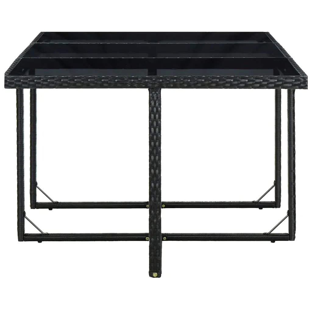 11 Piece Outdoor Dining Set with Cushions Poly Rattan Black Price