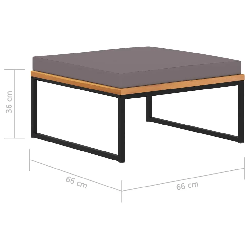 Footrest with Cushion 66x66x36 cm Solid Acacia Wood Dark Grey Price