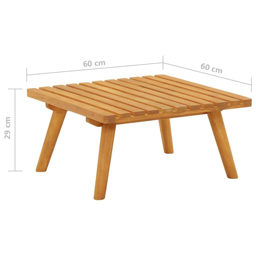 Garden Footstool with Cushion 60x60x29 cm Solid Acacia Wood Price