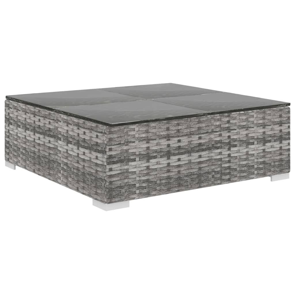 8 Piece Garden Lounge Set with Cushions Poly Rattan Grey Price