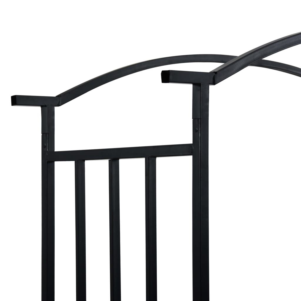 Garden Arch with Bench Black 128x50x207 cm Iron Price