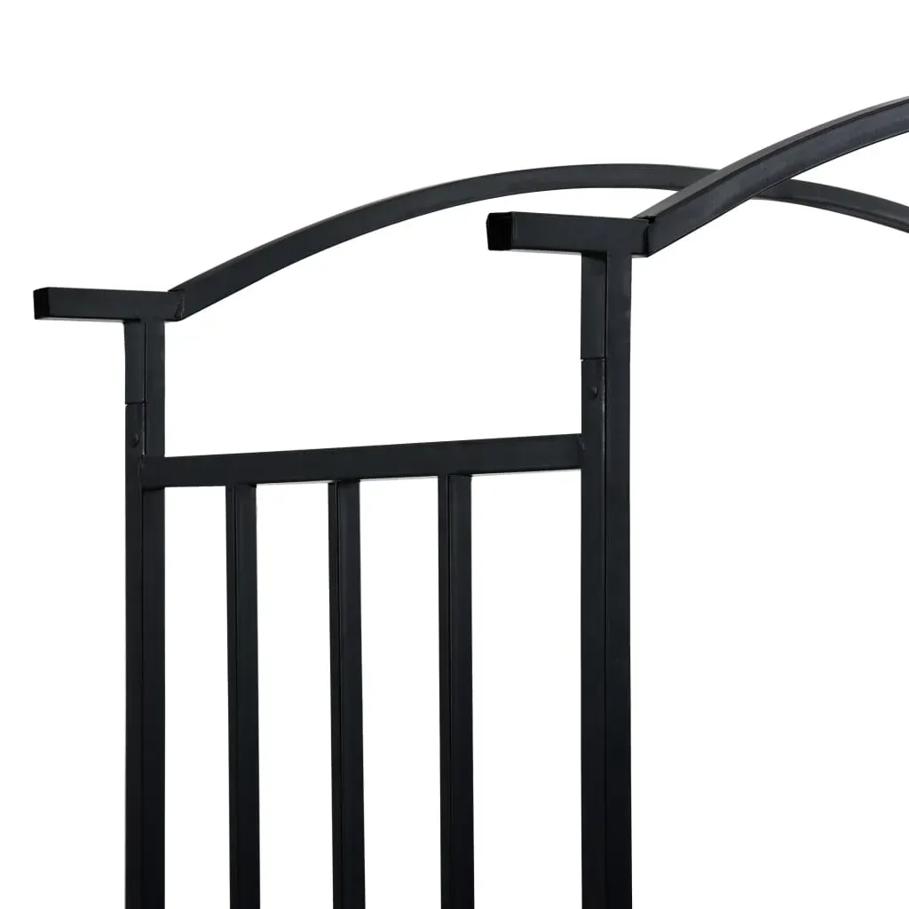 Garden Arch with Bench Black 128x50x207 cm Iron Price