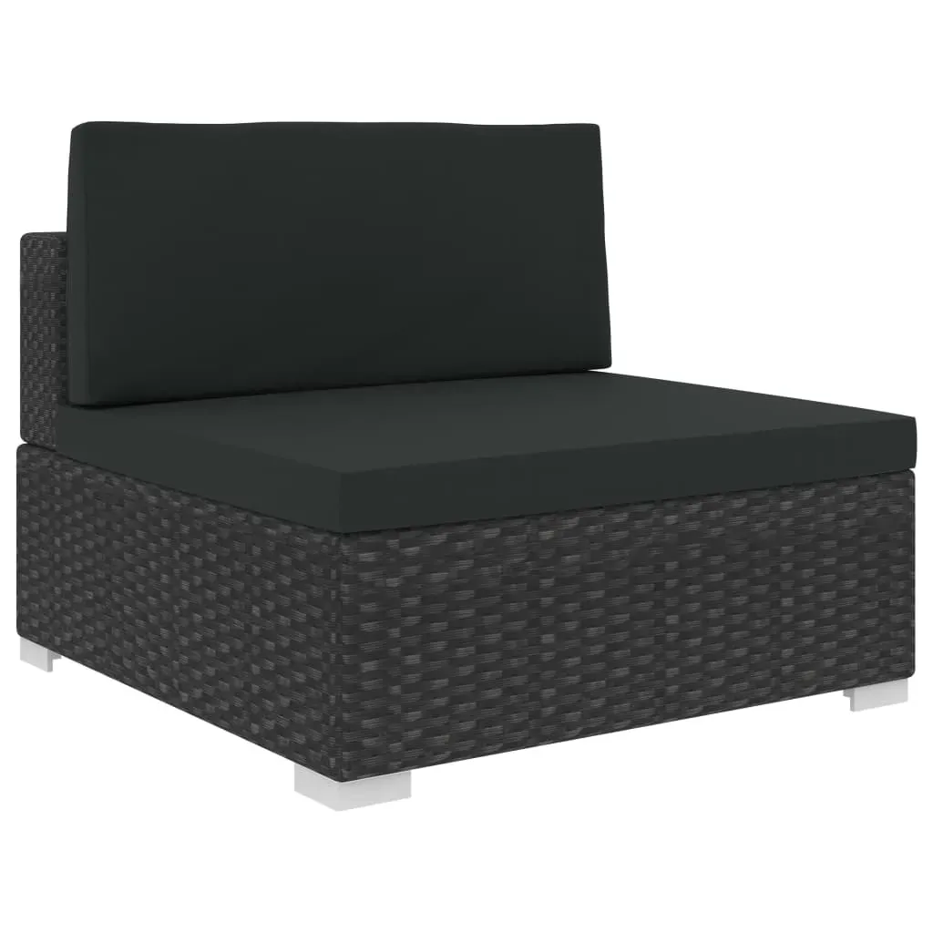 6 Piece Garden Lounge Set Black with Cushions Poly Rattan Price