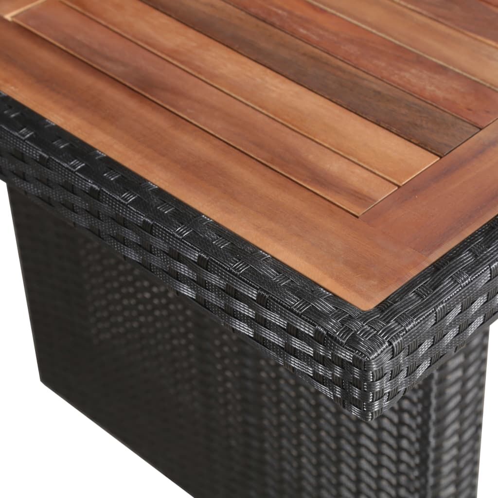 9 Piece Outdoor Dining Set with Cushions Poly Rattan Black Price
