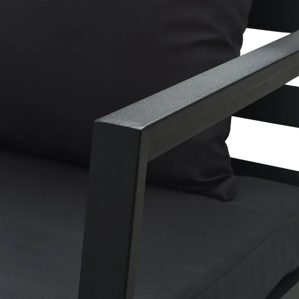 Garden 2-Seater Sofa with Cushions Dark Grey Aluminium Price