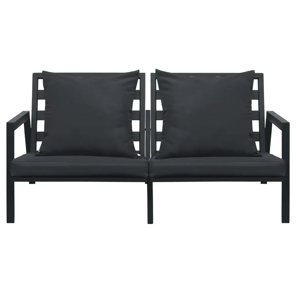 4 Piece Garden Lounge Set with Cushions Aluminium Dark Grey Price