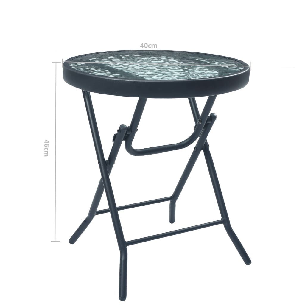 Bistro Table Black 40x46 cm Steel and Glass Price