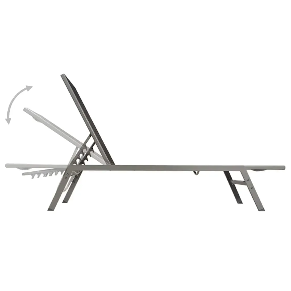 Sun Lounger Steel and Textilene Black Price