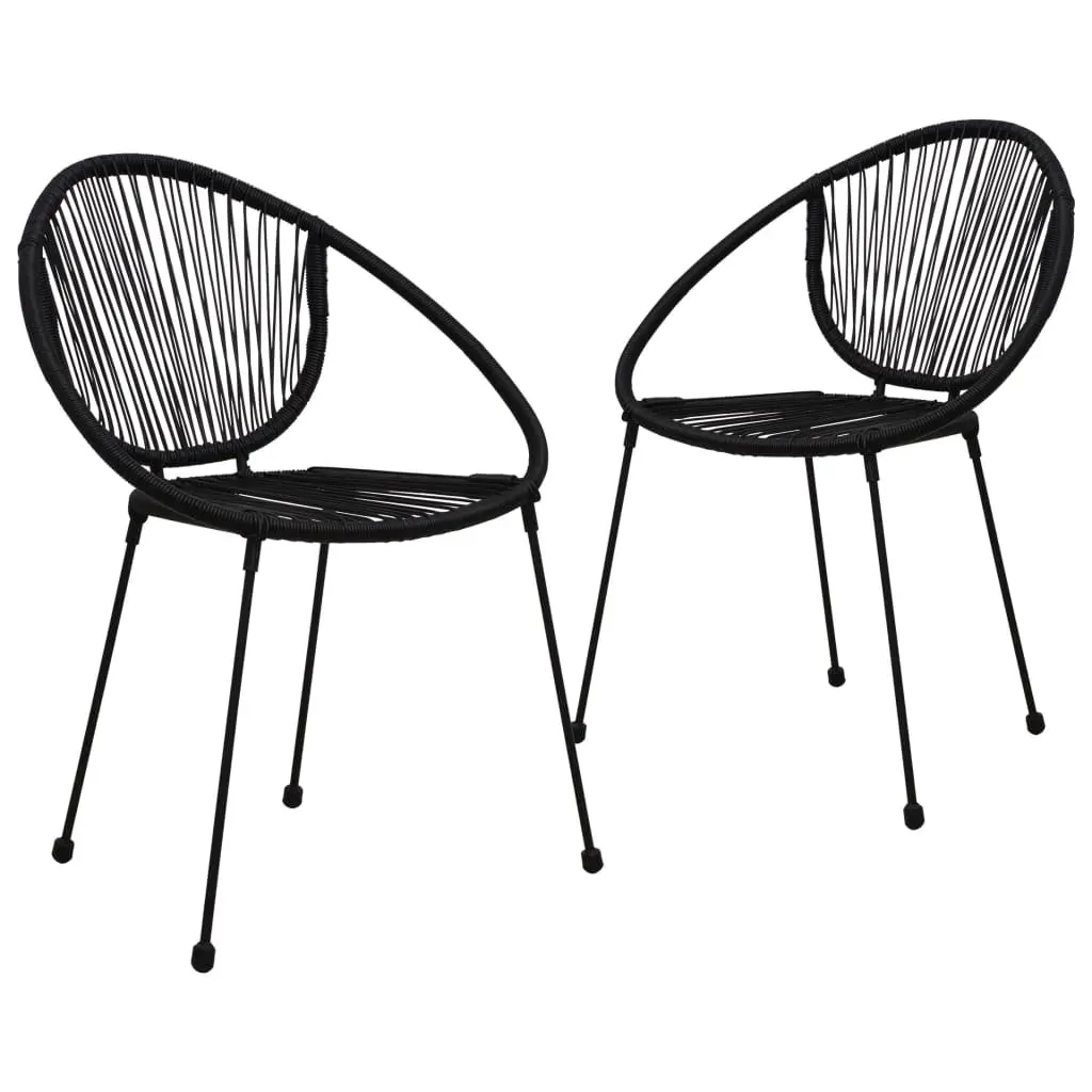 3 Piece Bistro Set PVC Rattan Black Price