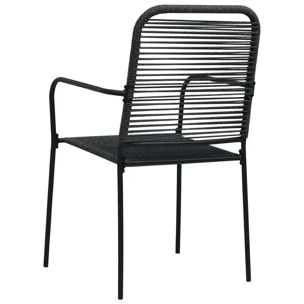 Garden Chairs 2 pcs Cotton Rope and Steel Black Price