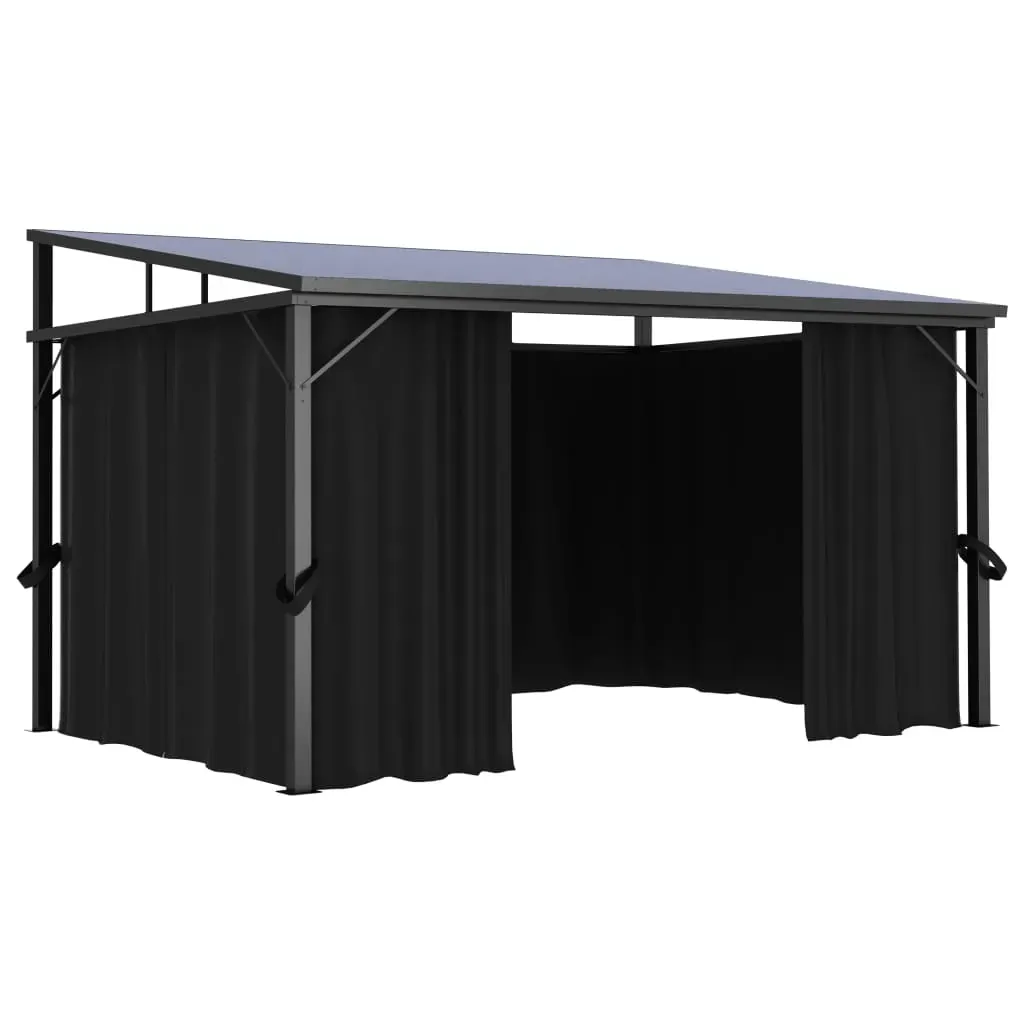 Gazebo with Curtain 405x294x244 cm Anthracite Price