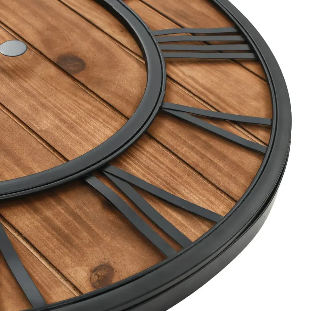 Vintage Wall Clock with Quartz Movement Wood and Metal 60 cm XXL Price