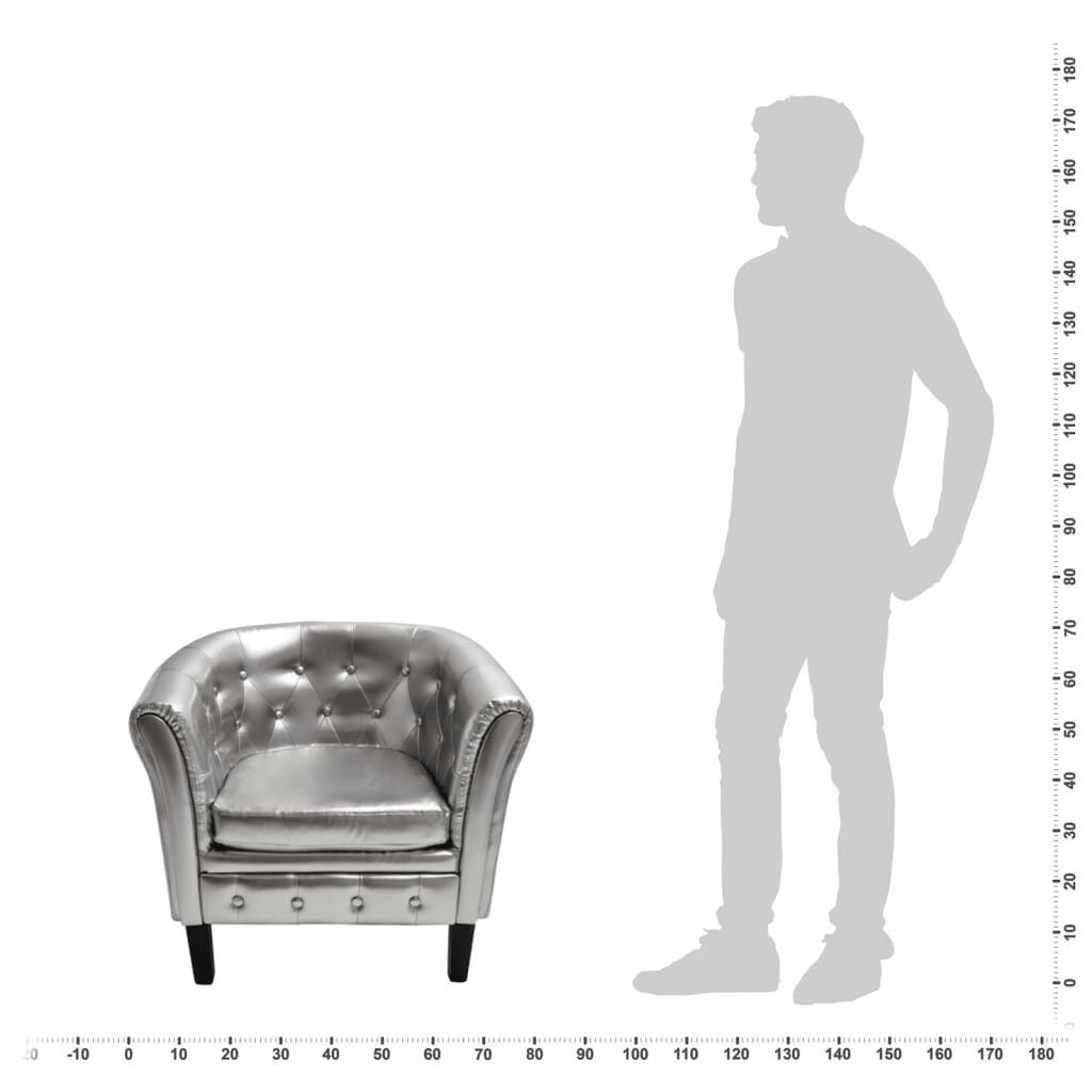 Tub Chair Silver Faux Leather Price