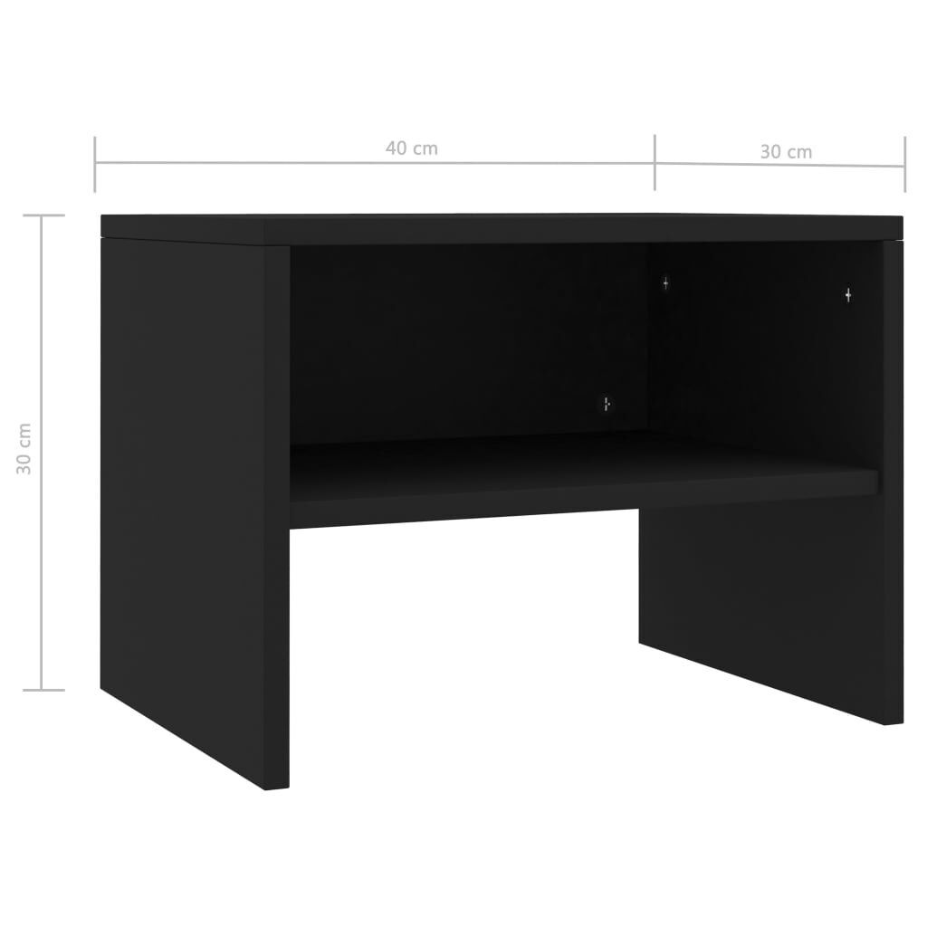 Bedside Cabinet Black 40x30x30 cm Engineered Wood Price
