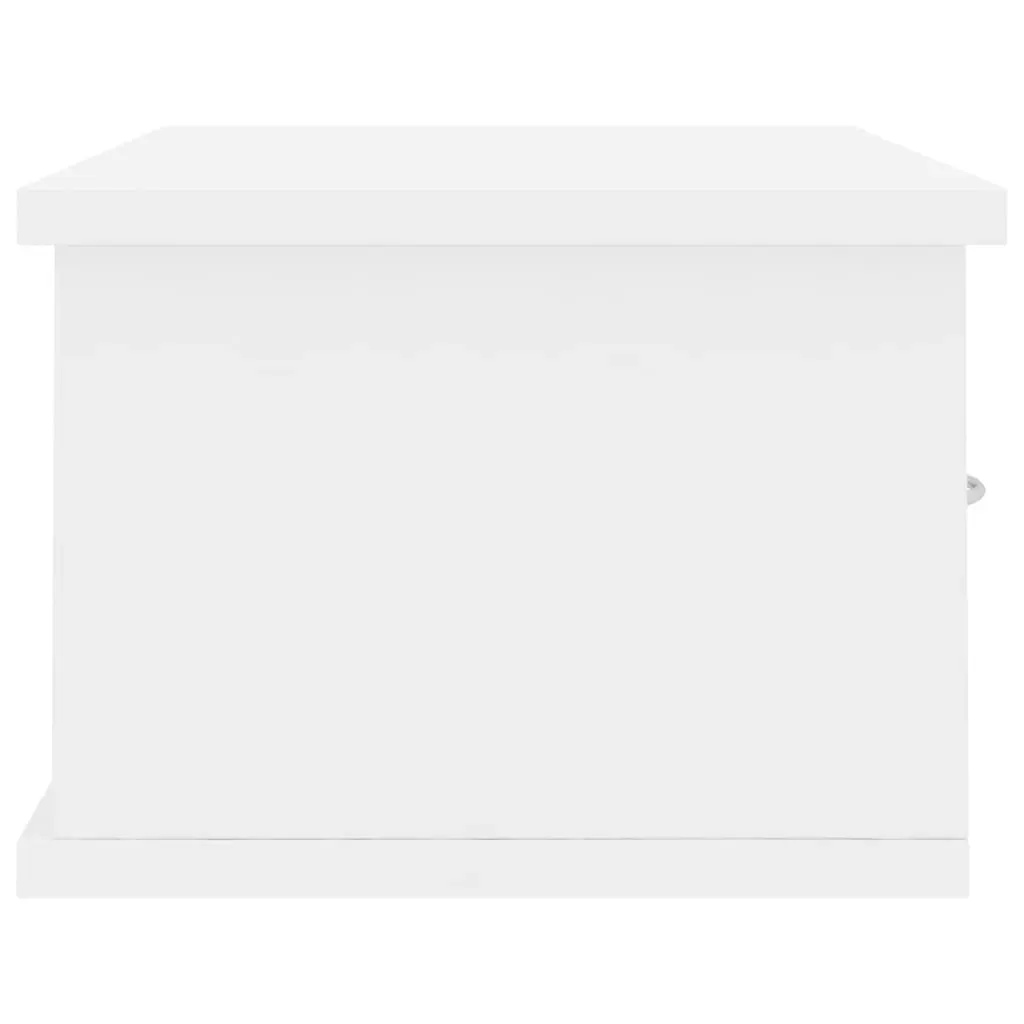 Wall-mounted Drawer Shelf High Gloss White 60x26x18.5 cm Engineered Wood Price