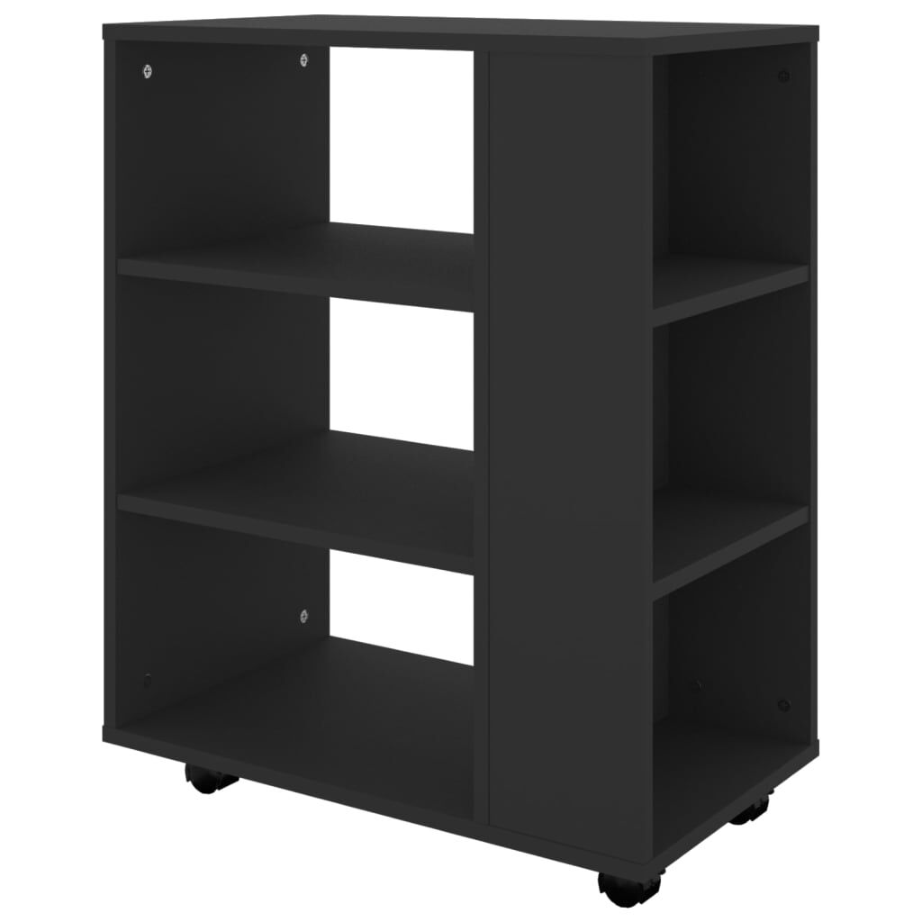 Rolling Cabinet Black 60x35x75 cm Engineered Wood Price