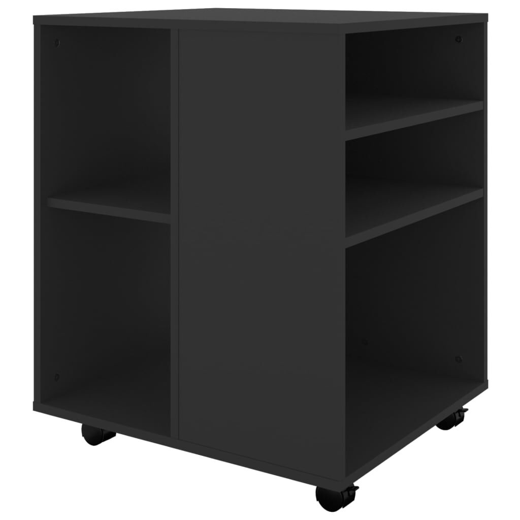 Rolling Cabinet Black 60x53x72 cm Engineered Wood Price
