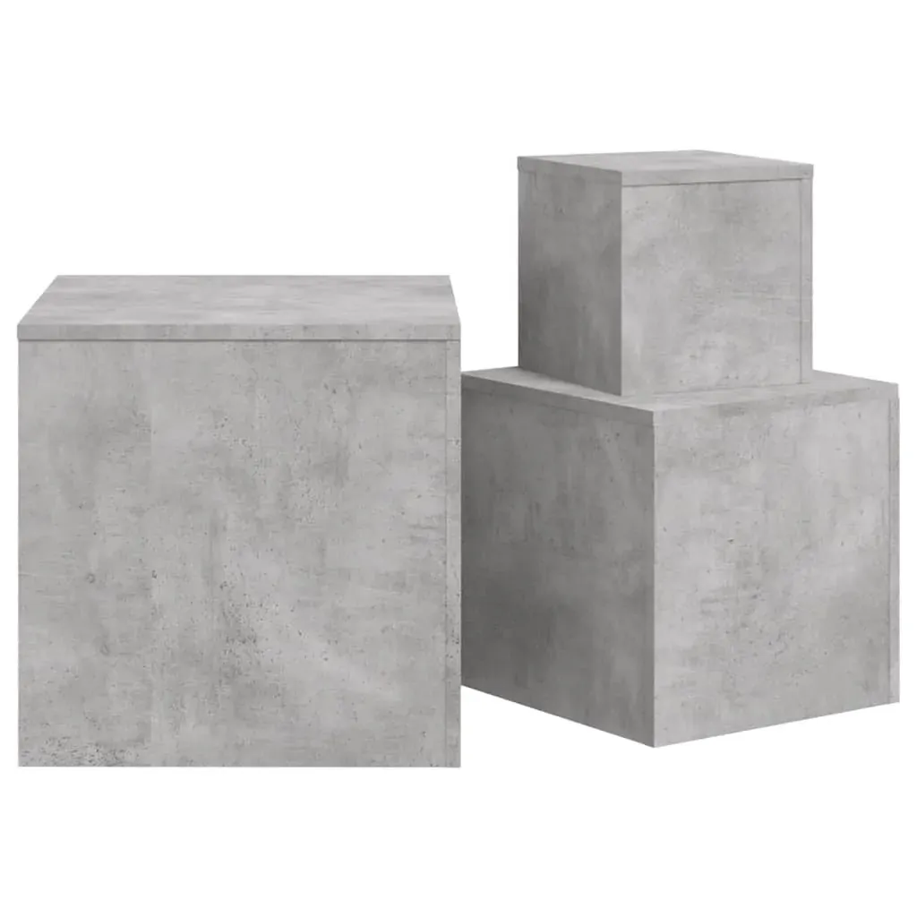 Side Tables 3 pcs Concrete Grey Engineered Wood Price