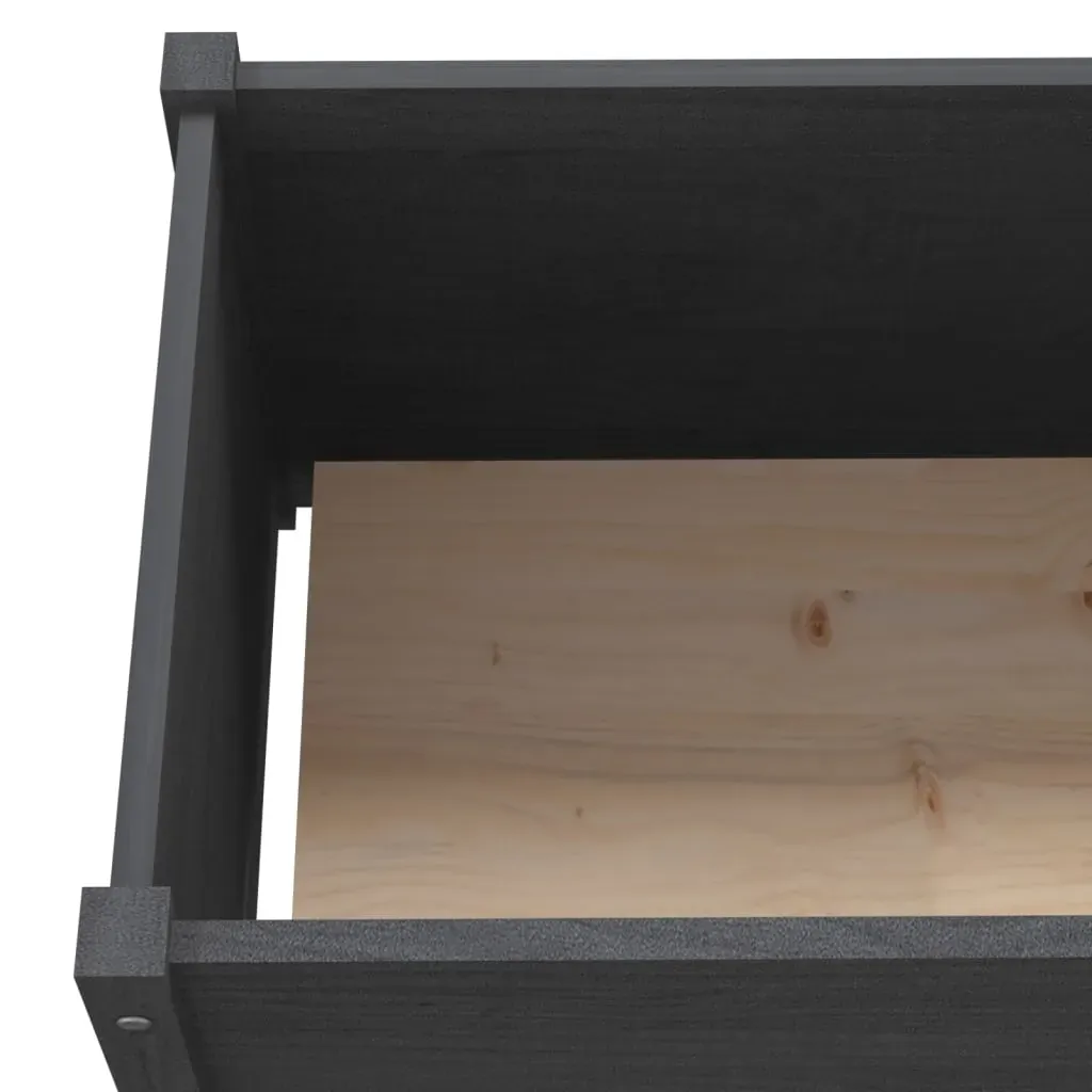 Garden Planter Grey 150x50x50 cm Solid Pinewood Price