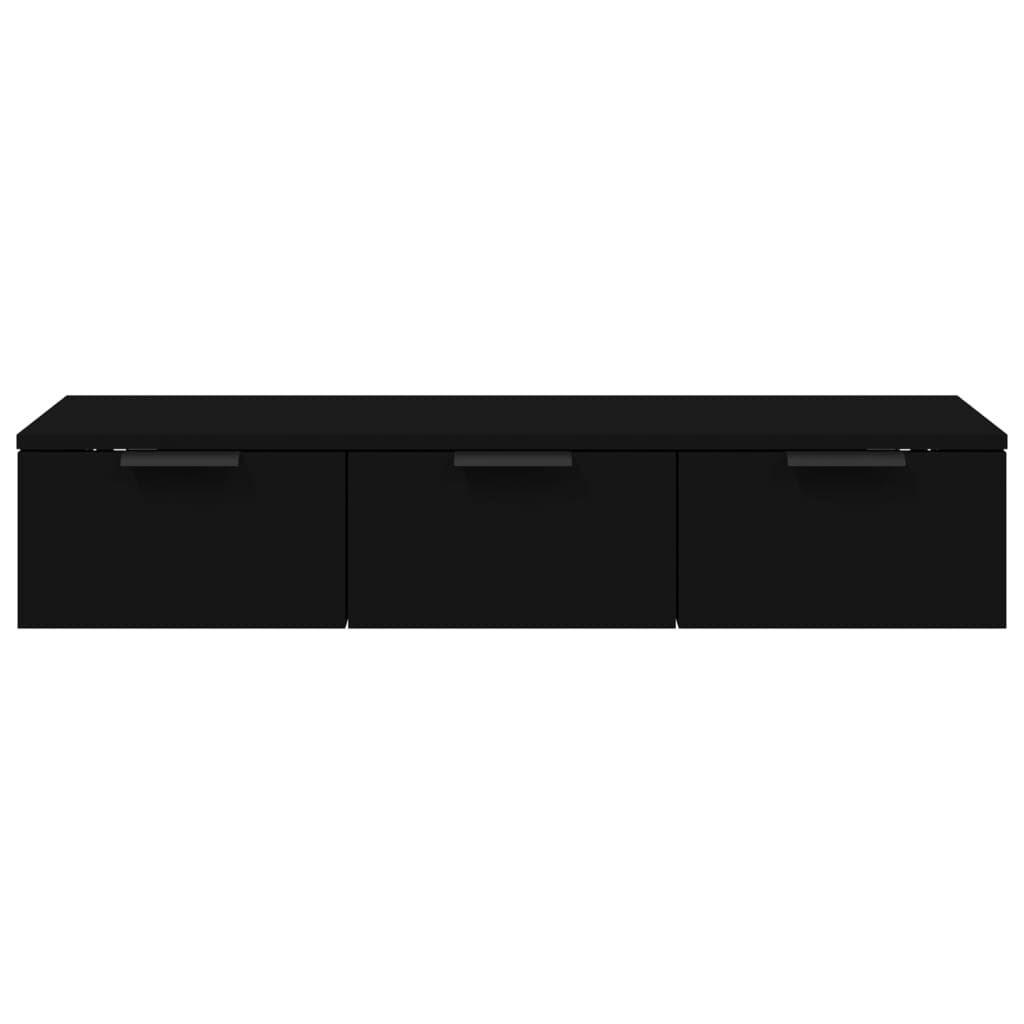 Wall Cabinet Black 102x30x20 cm Engineered Wood Price