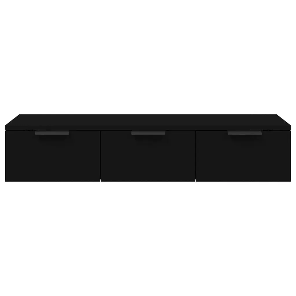 Wall Cabinet Black 102x30x20 cm Engineered Wood Price