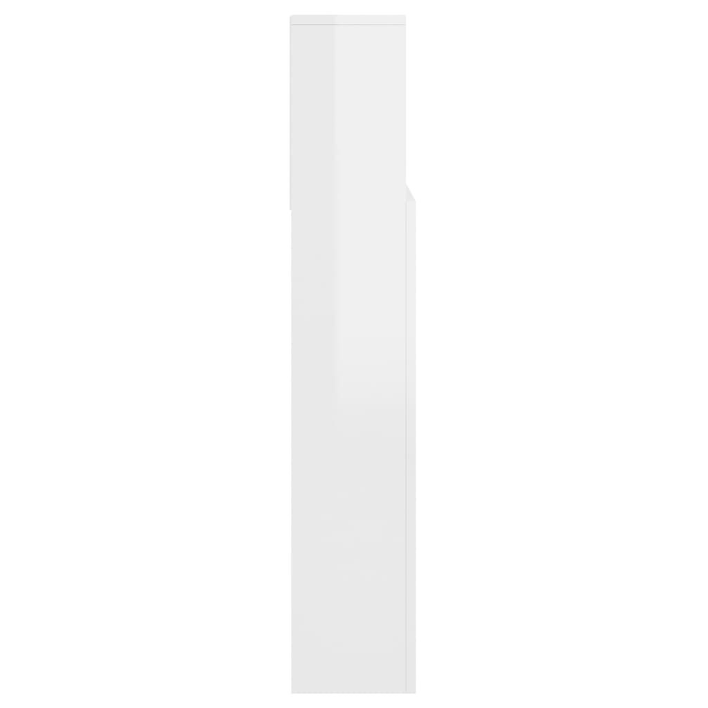 Headboard Cabinet High Gloss White 140x19x103.5 cm Price