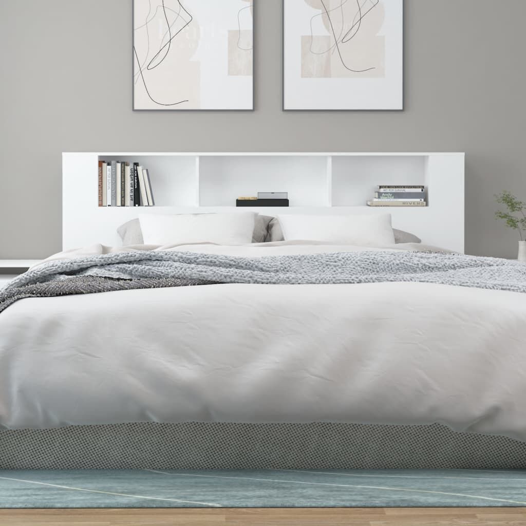 Headboard Cabinet White 200 cm Price