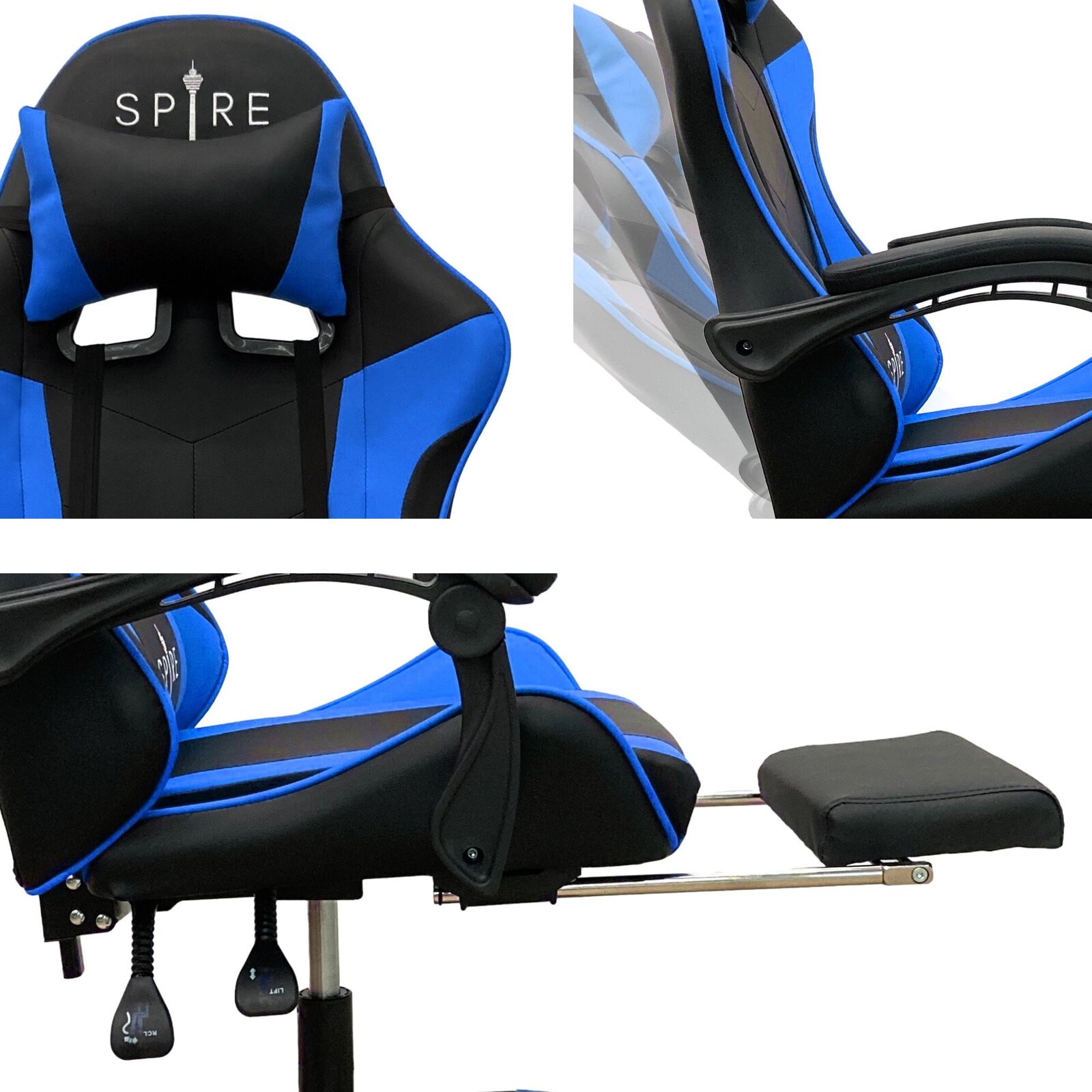 Spire Zinc Adjustable Gaming/Office Chair - Blue and Black Price