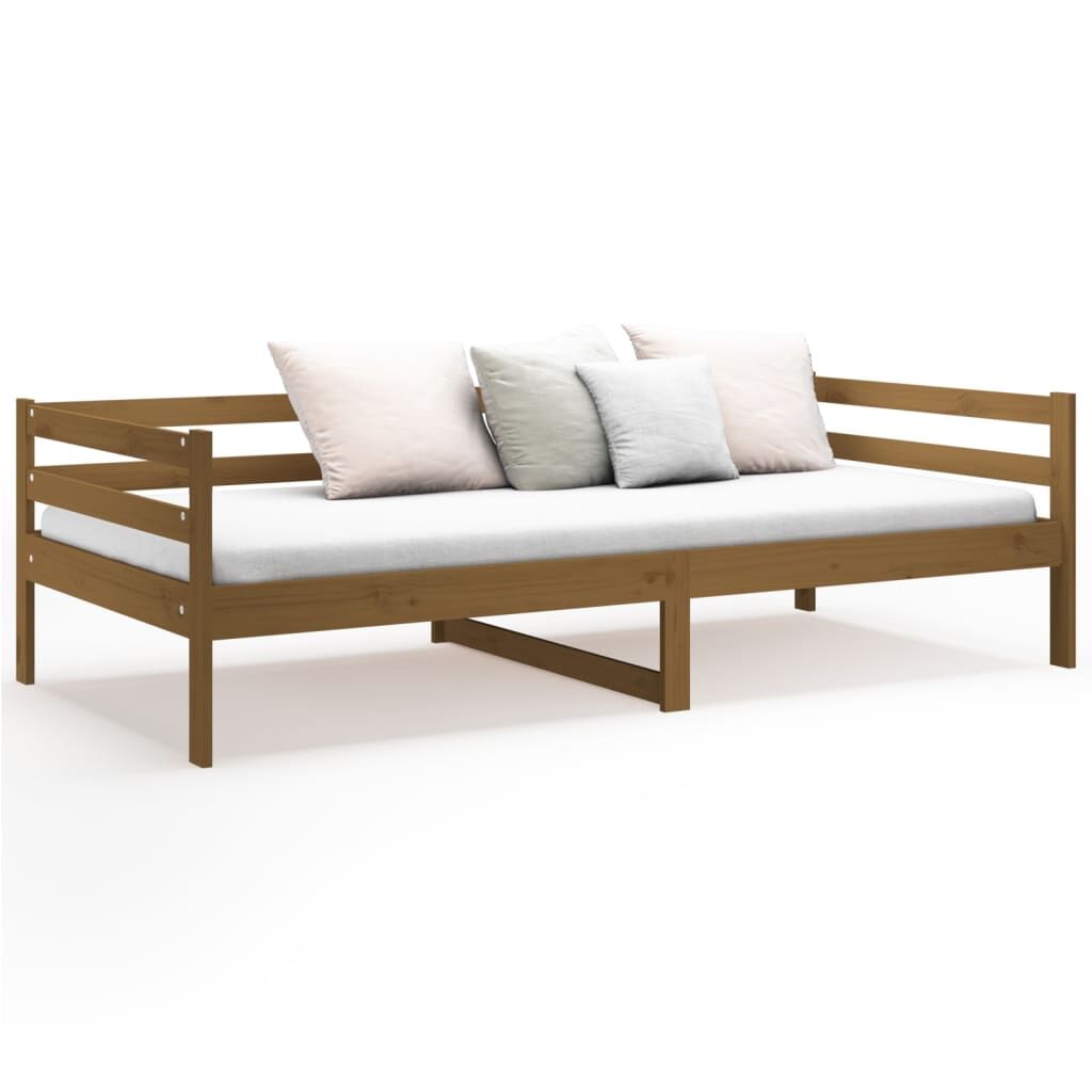 Day Bed without Mattress Honey Brown 90x190 cm Solid Wood Pine Price