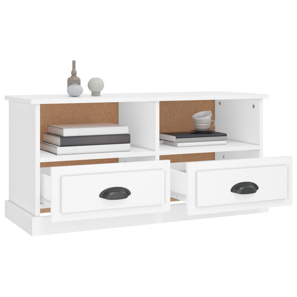 TV Cabinet White 93x35.5x45 cm Engineered Wood Price