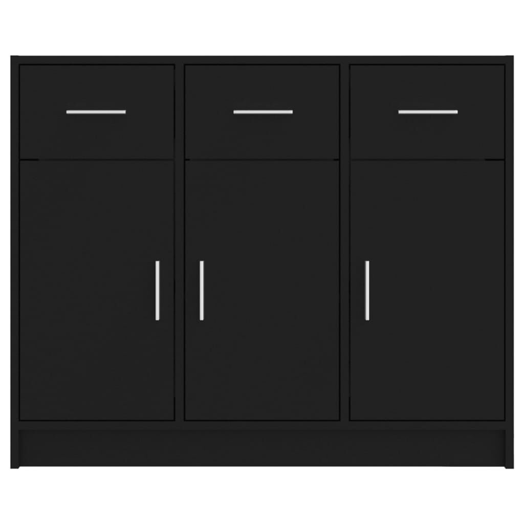 Sideboard Black 91x28x75 cm Engineered Wood Price