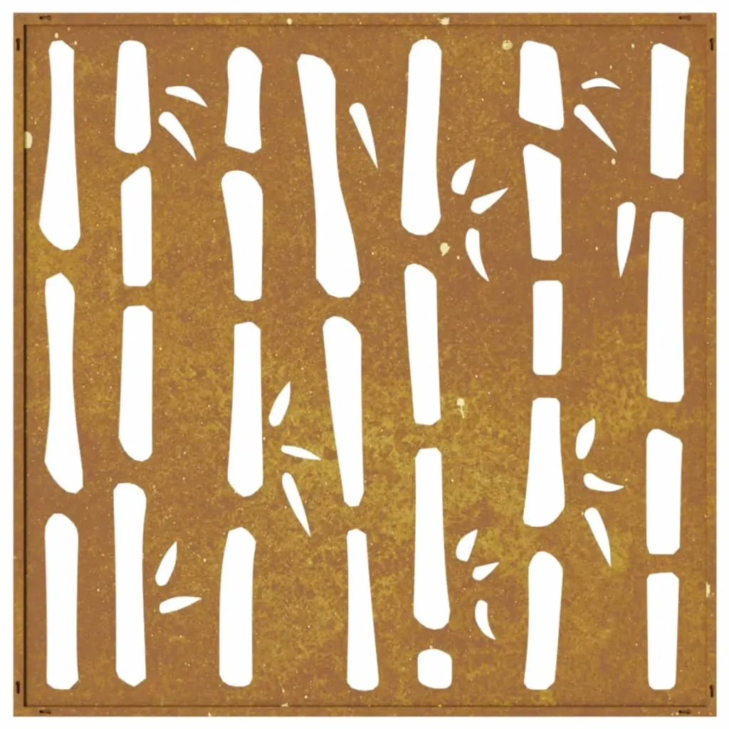 Garden Wall Decoration 55x55 cm Corten Steel Bamboo Design Price