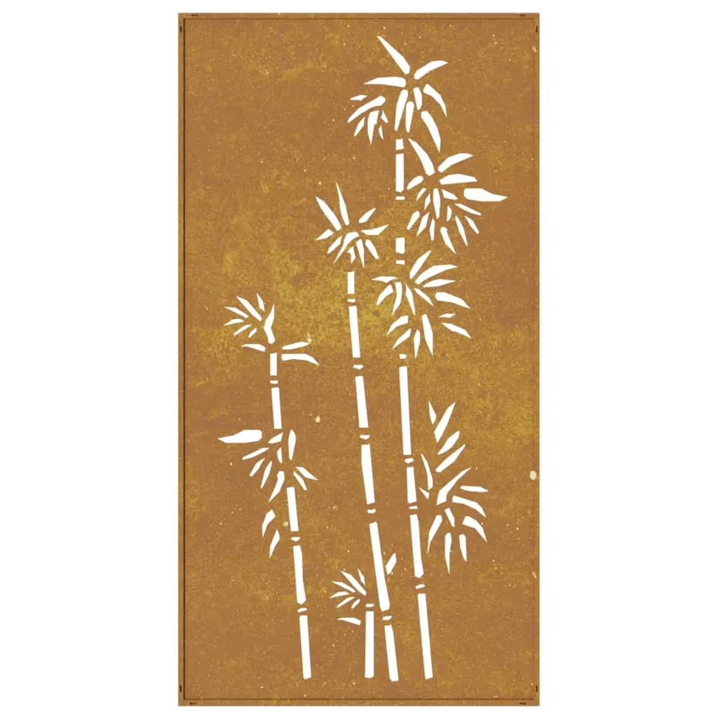 Garden Wall Decoration 105x55 cm Corten Steel Bamboo Design Price