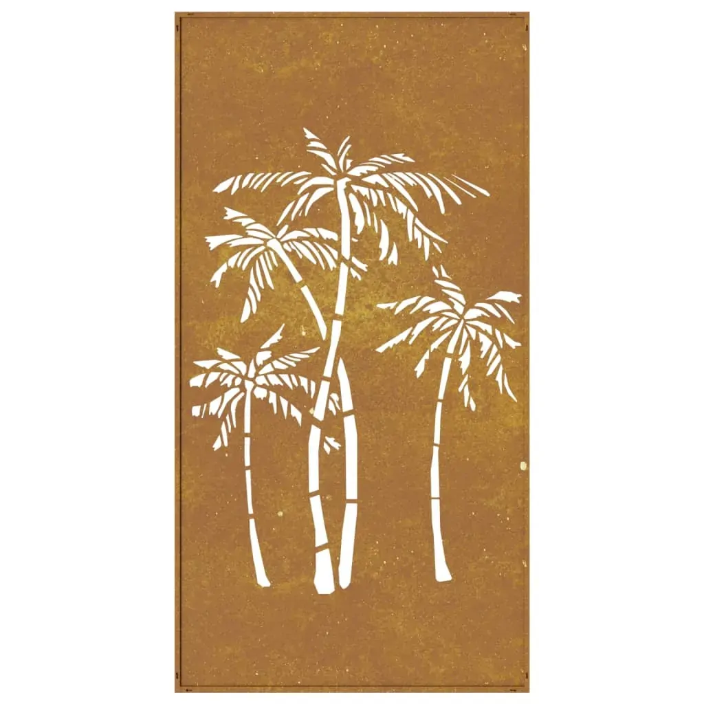 Garden Wall Decoration 105x55 cm Corten Steel Palm Tree Design Price