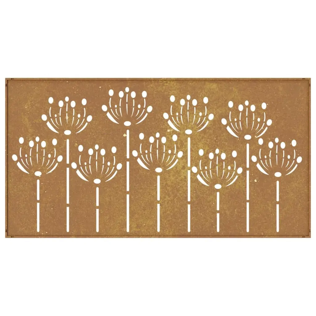 Garden Wall Decoration 105x55 cm Corten Steel Flower Design Price