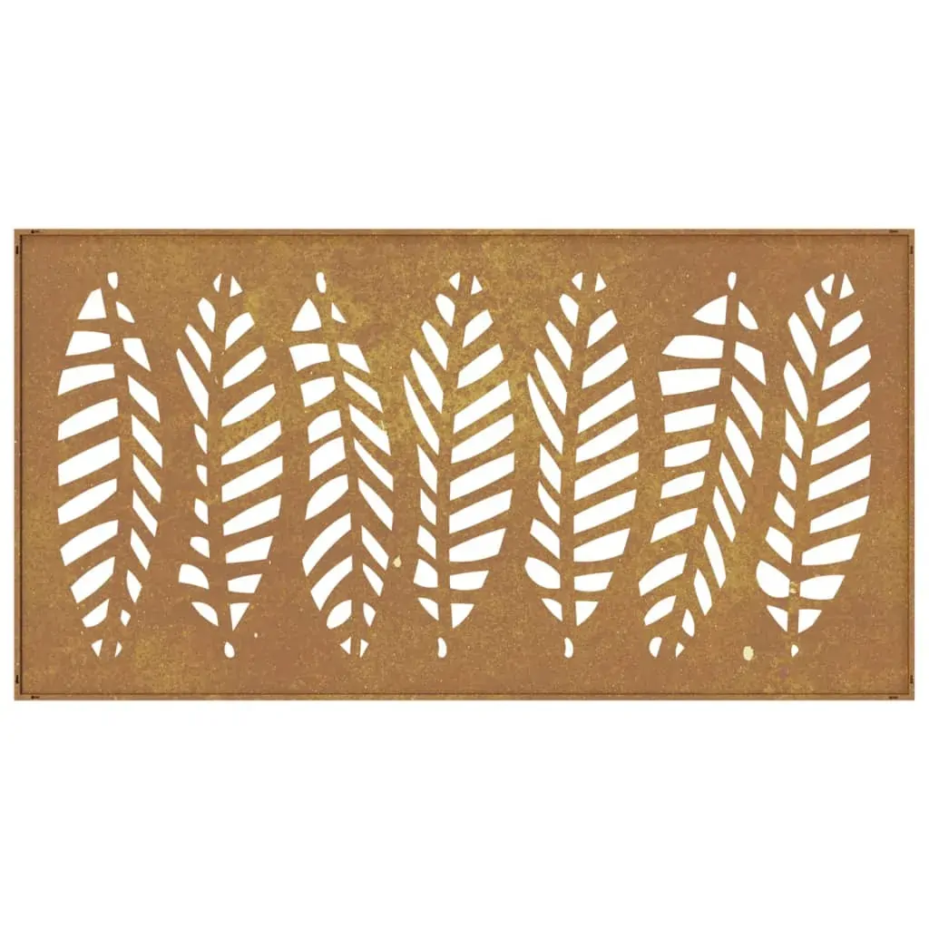 Garden Wall Decoration 105x55 cm Corten Steel Leaf Design Price