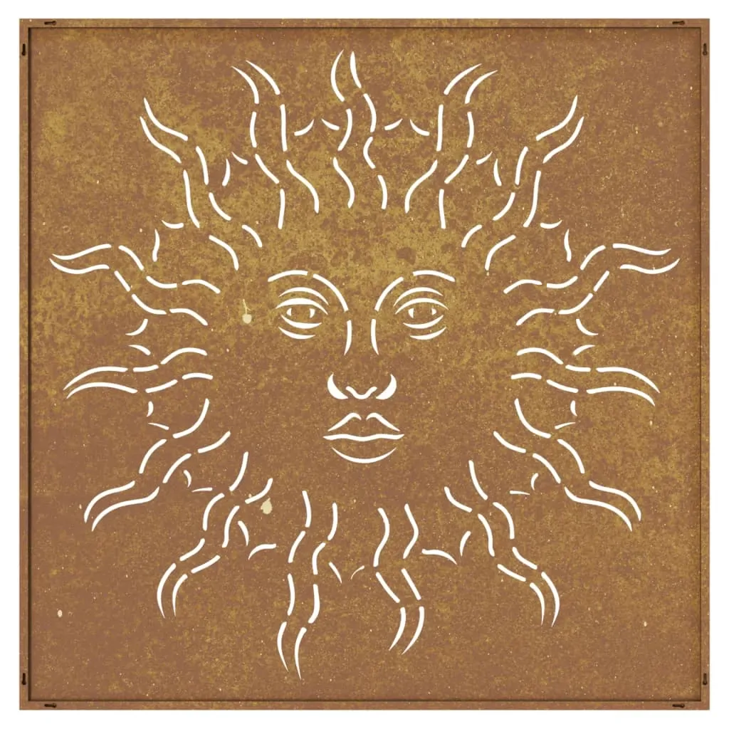 Garden Wall Decoration 55x55 cm Corten Steel Sun Design Price