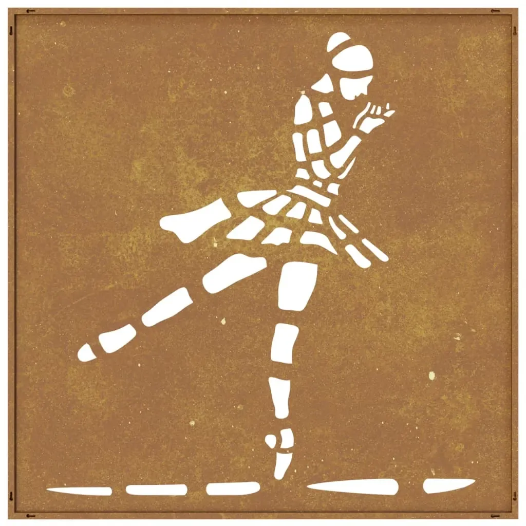 Garden Wall Decoration 55x55 cm Corten Steel Ballet Dancer Design Price