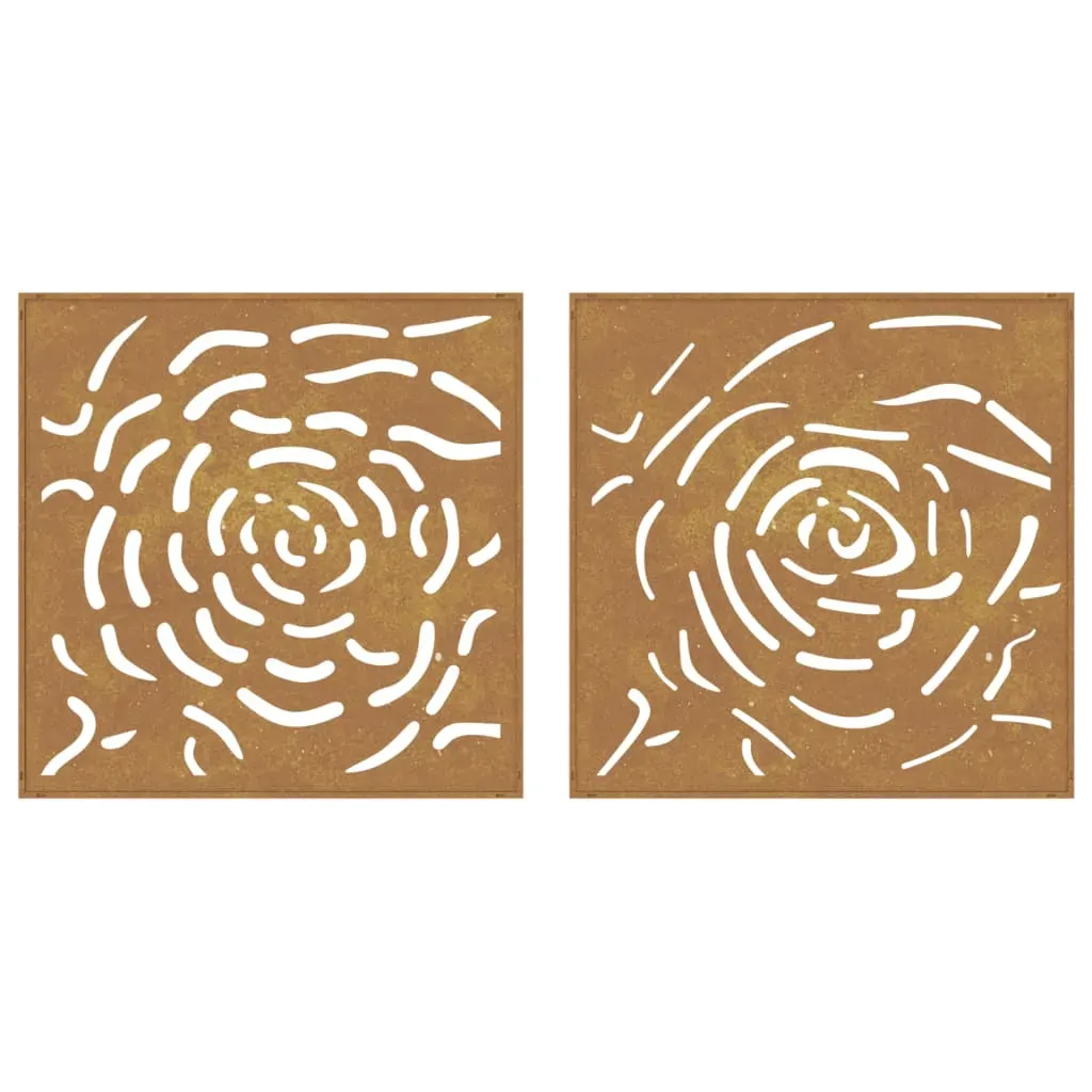 Garden Wall Decorations 2 pcs 55x55 cm Corten Steel Rose Design Price