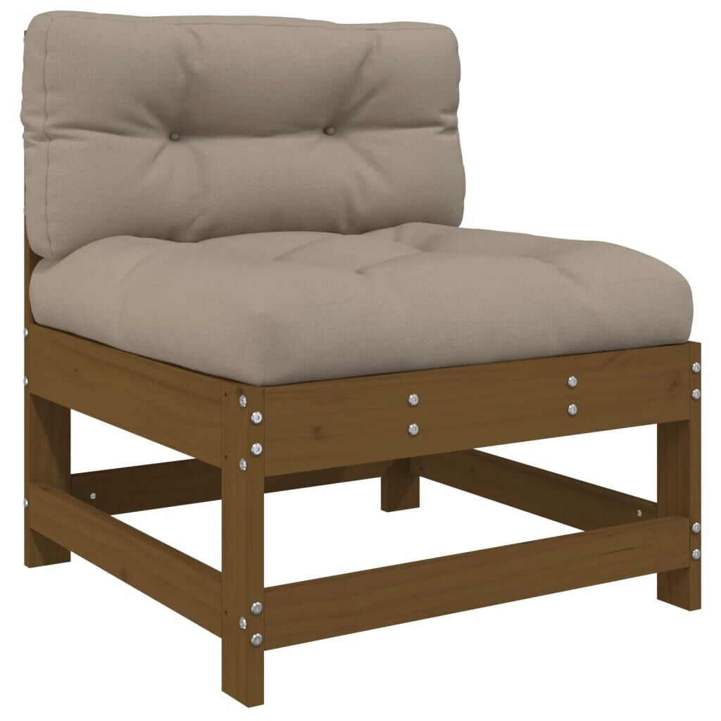 3 Piece Garden Lounge Set with Cushions Honey Brown Solid Wood Price